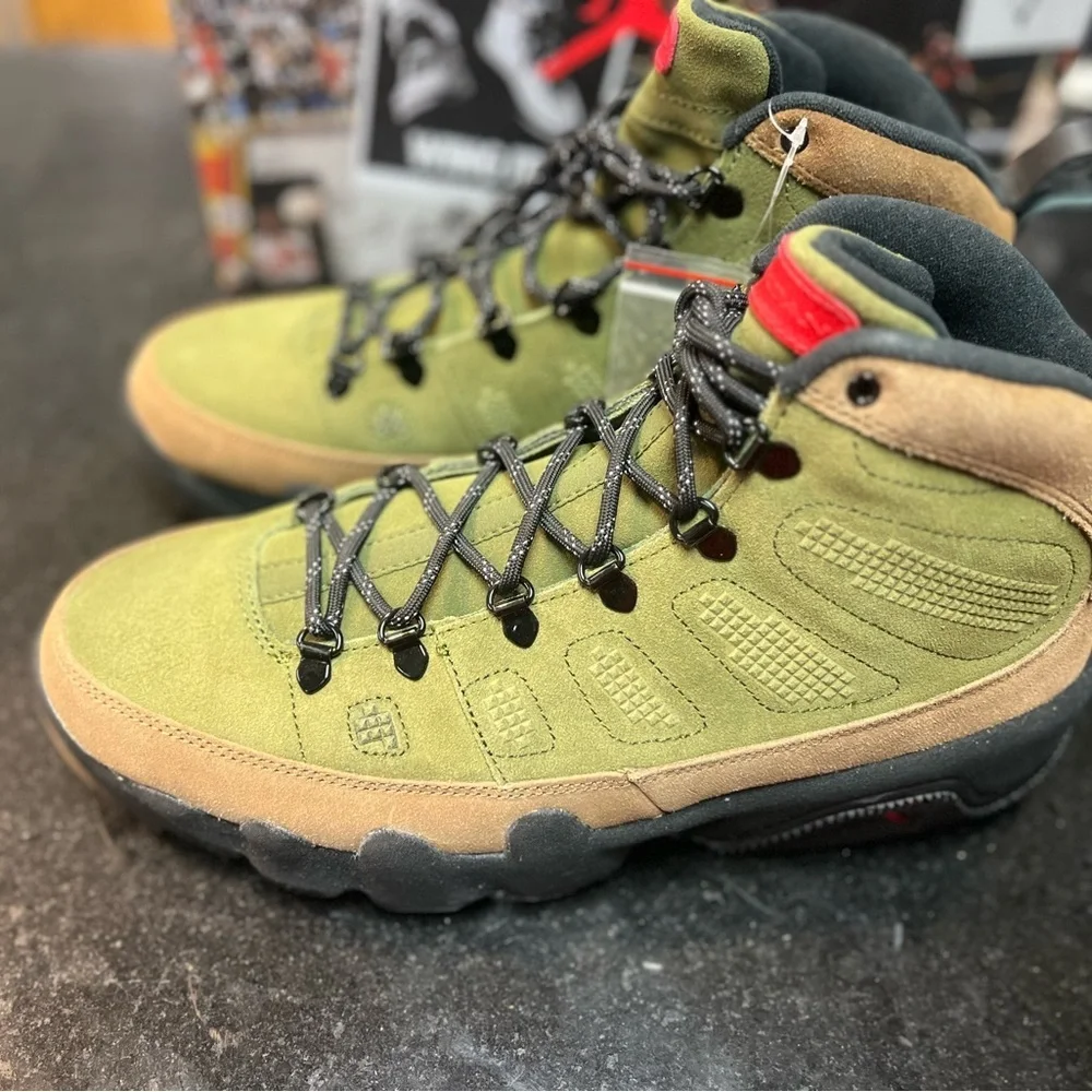Sz 12 JORDAN 9 RETRO BOOT NRG 'BEEF AND BROCCOLI'